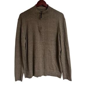 Smartwool Sweater Men's Sz Large Brown Winter Layer 1/4 Zip Pullover Jumper